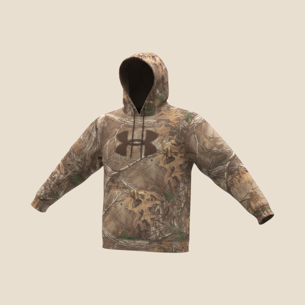 Under Armour Kids Realtree Xtra Camo Hoodie Brown Pullover Sweatshirt Small SM/P